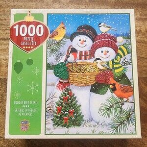 MasterPieces Holiday Bird Treats 1000 Piece Jigsaw Puzzle Multi-Color Snowmen